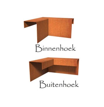 Cortenstaal u-profiel hoek 30x30x10,4x15cm, Tuin en Terras, Overige materialen, Nieuw, Minder dan 25 cm, Border