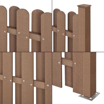 HKC Tuinscherm schutting met palen - bruin, Verzenden, Nieuw