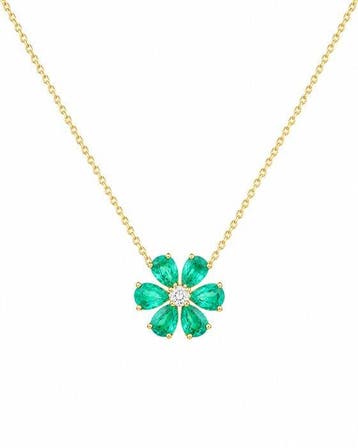 Ketting met hanger - 14 karaat Geel goud - 3.81ct. tw.