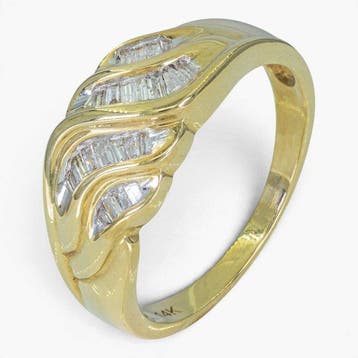 Zonder minimumprijs - Ring - 14 karaat IGI, Witgoud, Geel, Nieuw