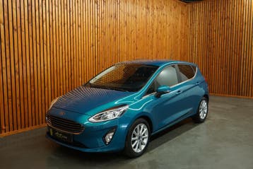 FORD FIESTA 1.0 ECOB.TITANIUM AIRCO APPLE CARPLAY NAVI nr005, Voorwielaandrijving, Stof, Gebruikt, Blauw