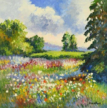 Christiane Stenfort (née en 1940) - Campagne fleurie à Saint