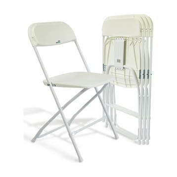 MaxxGarden Klapstoelen set - 4 x vouwstoel - Wit, Tuin en Terras, Verzenden, Nieuw