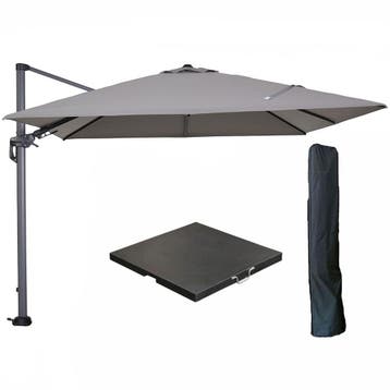 Garden Impressions Hawaii zweefparasol 300x300 cm carbon, Verzenden, Nieuw