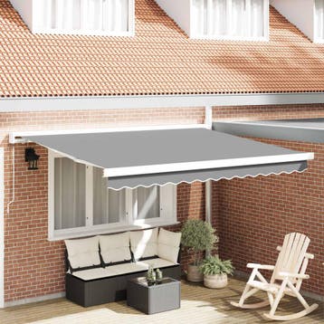 vidaXL Handmatige Luifel Frame 3,5 x 2,5 m Wit Gepoedercoat, Verzenden, Nieuw