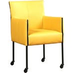 Leren eetkamerstoel More - Toledo Giallo (geel) - Poten, Overige kleuren, Bohemian, Industrieel, Modern, Scandinavisch, Nieuw