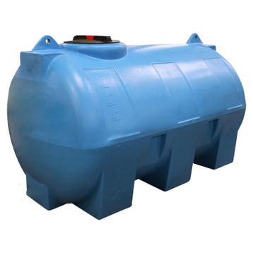 Kunststof opslagtank 2200 liter liggend rond blauw, Ophalen of Verzenden