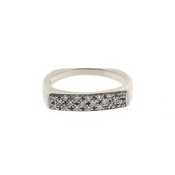 Witgouden ring met diamant; 0,23 ct.; 18 karaat; ringmaat..., Gebruikt, Ophalen of Verzenden, 17 tot 18, Met edelsteen