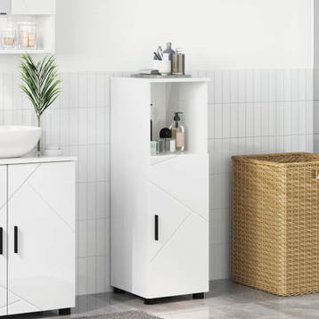 vidaXL Badkamer Kast Hoogglans wit 30 x 35 x 95 cm, Verzenden, Nieuw