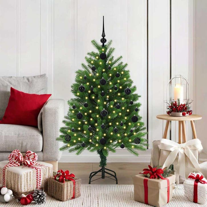 vidaXL Kerstboom met 150 LED met standaard Groen 120 cm PE, Diversen, Kerst, Nieuw, Verzenden