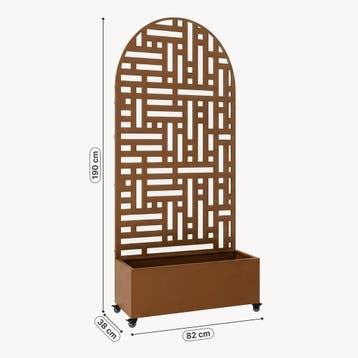 Plantenbak met privacyscherm Bernalda 190x82x38 cm bruin cas, Verzenden, Nieuw