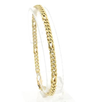 Gouden gourmet/fantasie schakelarmband, Ophalen of Verzenden, Gebruikt, Goud, Goud
