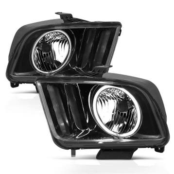 ANZO 2005-2009 Ford Mustang Crystal Headlights w/ Halo Black, Ophalen of Verzenden, Nieuw