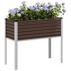 vidaXL Plantenbak Bruin 100x45x90 cm Staal, Verzenden, Nieuw, Metaal