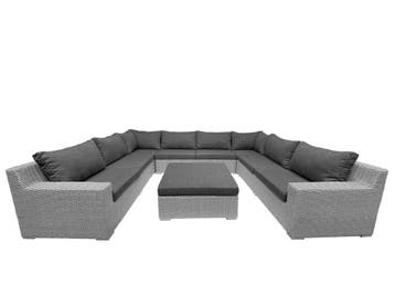 8-persoons Loungeset Colorado Blended Grey | U-opstelling, Tuin en Terras, Ophalen of Verzenden, Nieuw, 8 zitplaatsen