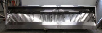 RVS Afzuigkap met 6 filters, B336 x D81 x H60 cm, wandmodel,, Gebruikt
