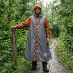 vidaXL 2-in-1 Regen Poncho met Kap Grijs en Oranje 262 x 126, Verzenden, Nieuw, Tot en met 2