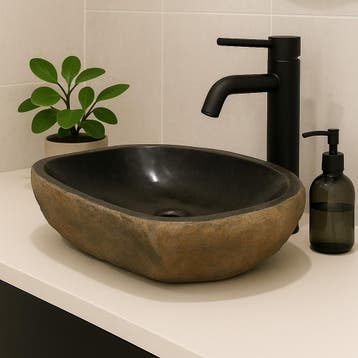 Wasbak | Wastafel | Natuursteen | 46-53x34-40cm | Ovaal, Verzenden, Nieuw