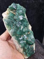 XXL High Quality Green Fluorite on quartz, uv-reactive -
