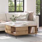vidaXL Salontafel Artisan Eiken 80 x 80 x 36,5 cm Bewerkt, Verzenden, Nieuw, 50 tot 100 cm, Minder dan 50 cm