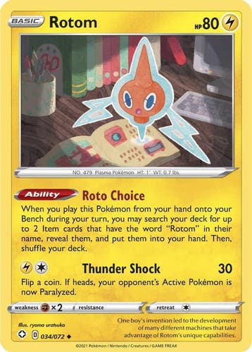 rotom 034/072 shining fates, Ophalen of Verzenden, Nieuw, Losse kaart, Foil
