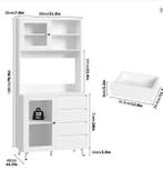 Hoge Witte Keukenkast 180cm – Glazen Deuren &amp; 4 Lades, Huis en Inrichting, Keuken | Keukenelementen, Verzenden, Nieuw