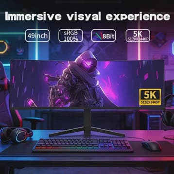 Crua 49 Inch 5K DQHD Ultrawide Curved Gaming Monitor - 120Hz, Verzenden, Nieuw