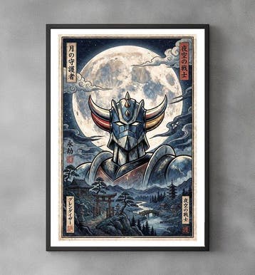 Sato Hageshi - Moonlit Mecha - Goldorak - Signed and, Nieuw