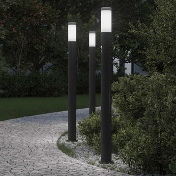vidaXL Bolderverlichting met sensor 3 stuks 110 cm RVS IP44, Verzenden, Nieuw
