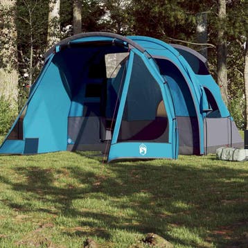 vidaXL Tunneltent 4-persoons waterdicht blauw, Verzenden, Nieuw, Tot en met 2