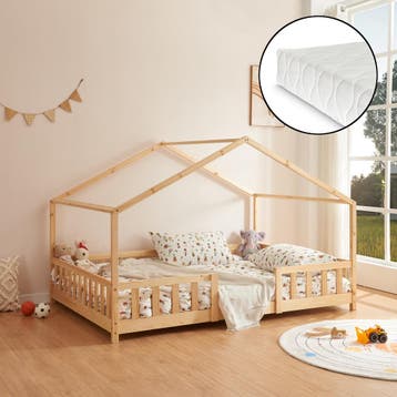 [en.casa] Kinderbed Treviolo met uitvalbeveiliging en matras, Verzenden, Nieuw