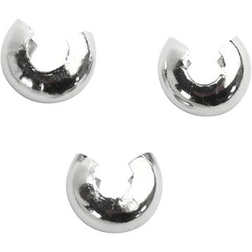 Metalen hoes, d 5 mm, verzilverd, 50 stuk/ 1 doos, Nieuw