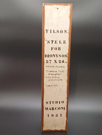 Joe Tilson (1928) - sculptuur, STELE FOR DIONYSOS - 58 cm -
