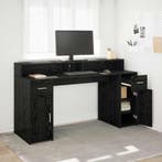 vidaXL Bureau met lade Zwart eiken 160 x 55 x 91 cm Bewerkt, Huis en Inrichting, Bureaus, Verzenden, Nieuw