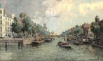 G.J. Delfgaauw (1882-1947) Rotterdams stadsgezicht Wijnhaven, Antiek en Kunst, Kunst | Schilderijen | Klassiek