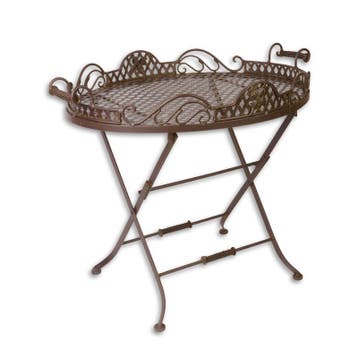 A BROWN IRON BUTLER TABLE (Beeldjes - Decoratie, Interieur), Verzenden, Nieuw