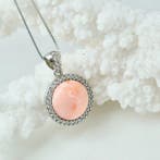 Koraal - Zilver - Ketting met hanger - Roze koraal