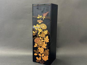 Vaas - Hout - Japan - Maki-e / lakwerk / bloemvaas (Zonder