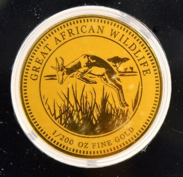 Wereld. Medal Great African Wildlife Springbok 1/200oz