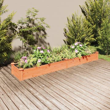 vidaXL Plantenbak verhoogd met voering 240x45x25 cm, Minder dan 30 cm, Verzenden, Minder dan 60 cm, Nieuw