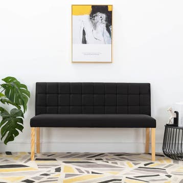 vidaXL Bankje 140 cm fluweel zwart, Verzenden, Nieuw