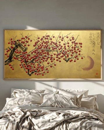 Ksavera - Japanese apple tree J579 - gold original painting