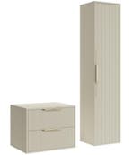 Wastafelkast Rimini 60 cm - Beige -  Badmeubel met Kolomkast, Huis en Inrichting, Badkamer | Badkamermeubels, Verzenden, Nieuw
