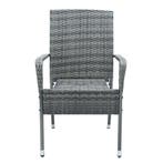 Polyrotan Tuinstoelen Yoro - 4-delig - Grijs - Stapelbaar, Tuin en Terras, Tuinstoelen, Verzenden, Nieuw