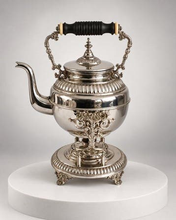 Theepot - Verzilverd - Antieke theeketel Europa, Antiek en Kunst