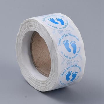 1 rol 500 stickers Wensetiket zegel rond 25mm Baby Shower..., Ophalen of Verzenden, Nieuw