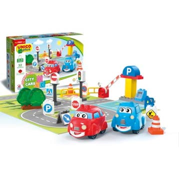 Unico Plus Autoset met wegenplaat - 32 delig - 8525, Verzenden, Nieuw