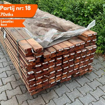Bangkirai Geschaafde Schuttingpalen 2000x90x90mm, Tuin en Terras, Ophalen of Verzenden, Nieuw