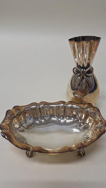 Bonbon mand (2) - .800 zilver - Potje met strik
