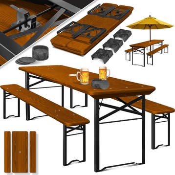 Picknicktafel - Campingtafel - Biertafel - Opvouwbaar - 220, Verzenden, Zo goed als nieuw